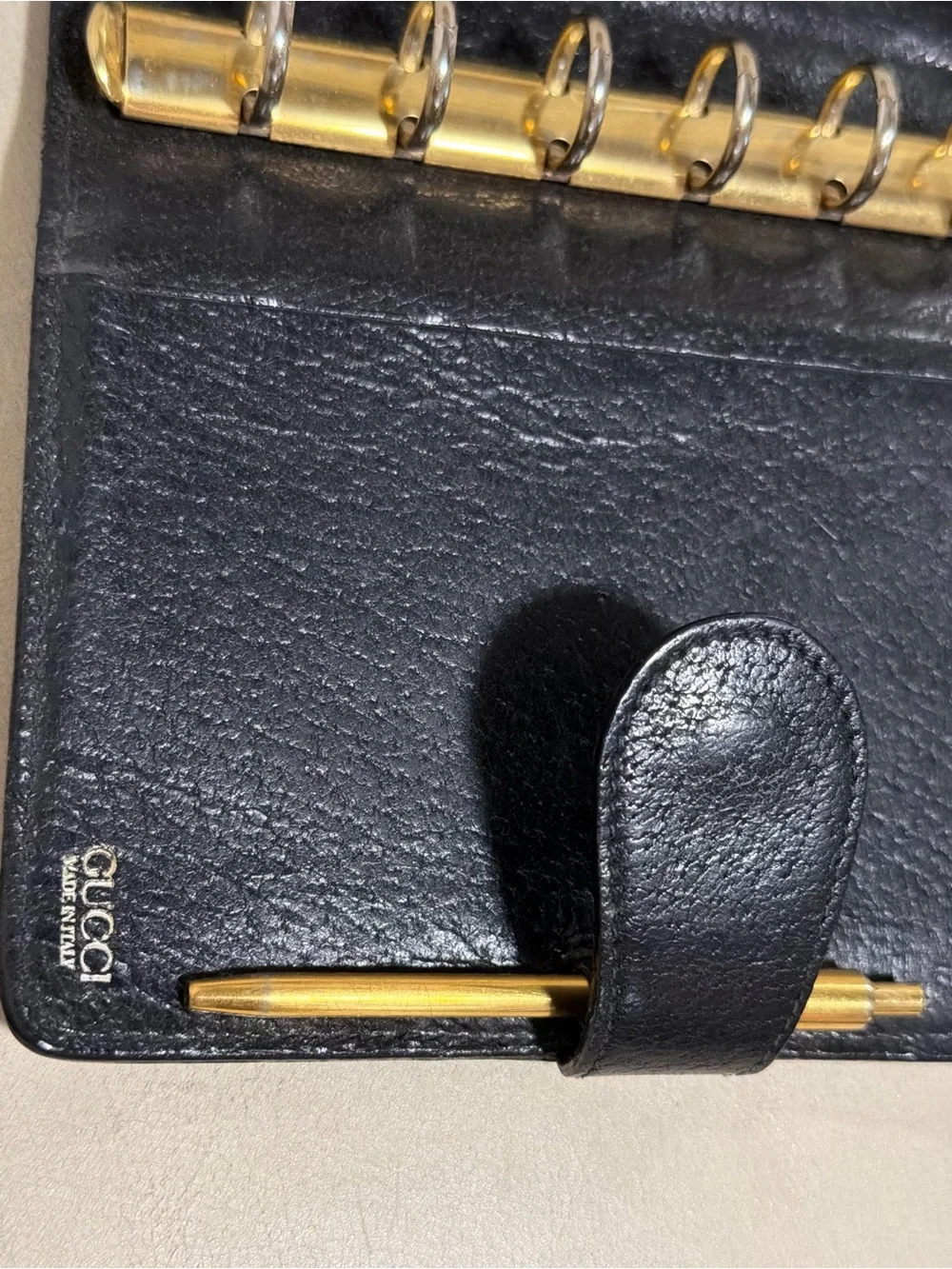 Gucci planner Classic Black with Gold Pen